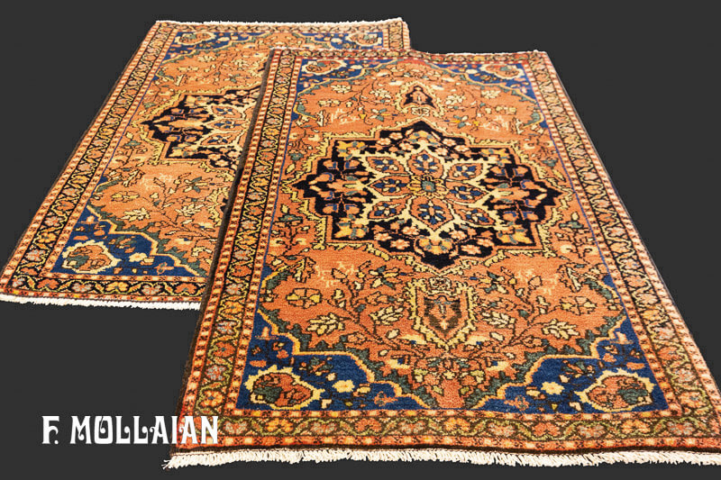 Pair of Small Antique Persian Saruk Farahan Rugs n°:49141240